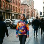 LIQUID NEON – Damska bluza z kapturem - obrazek 5