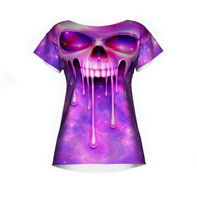COSMIC DRIP SKULL T-shirt Damski COSMIC DRIP SKULL T-shirt Damski - obrazek 1