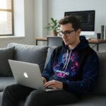 AI DEFENDER Bluza męska z kapturem - obrazek 7