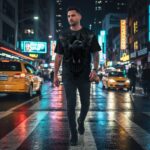 CITY RAVEN Męski T-Shirt Sportowy - obrazek 2