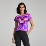 COSMIC DRIP SKULL T-shirt Damski - obrazek 5