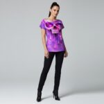 COSMIC DRIP SKULL T-shirt Damski - obrazek 8