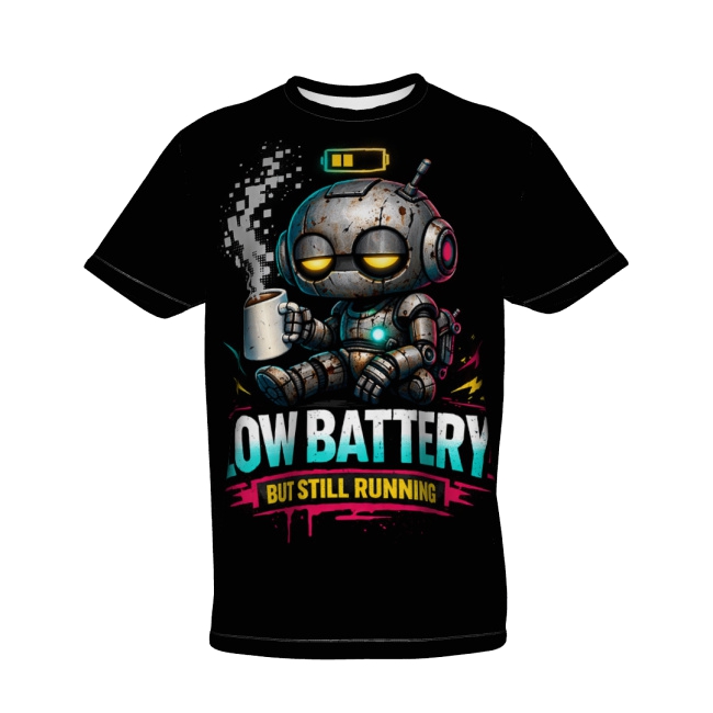 LOW BATTERY MODE Męski T-Shirt Sportowy LOW BATTERY MODE Męski T-Shirt Sportowy - obrazek 1
