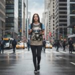 MONDAY MODE Koszulka damska z szerokim dekoltem - obrazek 2