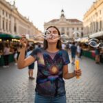 NIGHT GARDEN Koszulka damska typu butterfly - obrazek 5