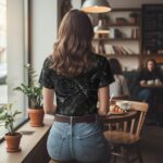 NOT PERFECT Koszulka damska z szerokim dekoltem - obrazek 6