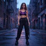 PURPLE AURORA WINGS Damski Top sportowy - obrazek 2