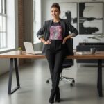 FUTURE MUSE Koszulka damska z szerokim dekoltem - obrazek 3