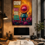GROW THROUGH WHAT YOU FEEL Plakat pionowy A1-A4 - obrazek 3