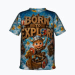 BORN TO EXPLORE Dziecięca Koszulka Sportowa