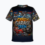 CRAZY GARAGE CREW Chłopięca Koszulka Sportowa