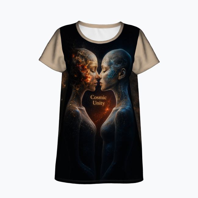 22e7840e3d6d59a2e114635ad4a6193145c80fba.jpg COSMIC UNITY Damski T-shirt z Szerokim Dekoltem - obrazek 1
