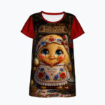 PYROSŁAWA Damski T-shirt z Szerokim Dekoltem