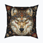 ROYAL FOLK WOLF Kwadratowa Poduszka Welurowa
