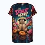 DONUT WORRY Damski T-shirt  z Szerokim Dekoltem - obrazek 2