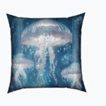 JELLYFISH DREAM Kwadratowa Poduszka Welurowa - obrazek 2