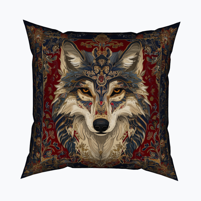 4e34299231f8191557d89d8609e7c49337930cd2.jpg FOLK WOLF DYNASTY Kwadratowa poduszka - obrazek 1