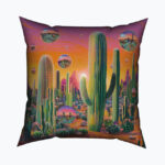 CACTUS MIRAGE Kwadratowa Poduszka Welurowa