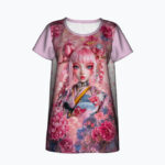 TOKYO DOLL Damski T-shirt z Szerokim Dekoltem