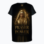 GOLDEN SAINT Damski T-shirt z Szerokim Dekoltem - obrazek 2