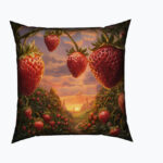 STRAWBERRY CASTLE Kwadratowa Poduszka Welurowa - obrazek 2