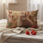BUNNY IN BLOOM Prostokątna Poduszka 100% Bawełna - obrazek 7