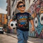 CRAZY GARAGE CREW Chłopięca Koszulka Sportowa - obrazek 5