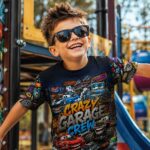 CRAZY GARAGE CREW Chłopięca Koszulka Sportowa - obrazek 6