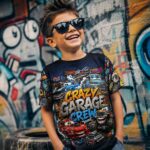 CRAZY GARAGE CREW Chłopięca Koszulka Sportowa - obrazek 7