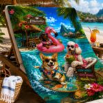 DOGS ON VACATION Ręcznik Plażowy - obrazek 2