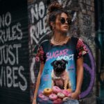 DONUT WORRY Damski T-shirt  z Szerokim Dekoltem - obrazek 5