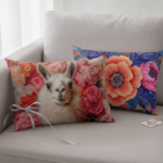 FLOWER LLAMA Prostokątna Poduszka Welurowa - obrazek 5