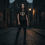 GOLDEN SAINT Damski T-shirt z Szerokim Dekoltem - obrazek 5
