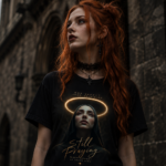 GOLDEN SAINT Damski T-shirt z Szerokim Dekoltem - obrazek 3