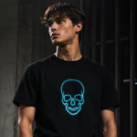 Neon Oni Skull Koszulka męska - obrazek 3