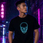 Neon Oni Skull Koszulka męska - obrazek 4