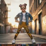 PANDA BLOOM Legginsy dziecięce - obrazek 3