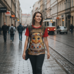 PYROSŁAWA Damski T-shirt z Szerokim Dekoltem - obrazek 4