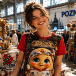 PYROSŁAWA Damski T-shirt z Szerokim Dekoltem - obrazek 6