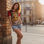 PYROSŁAWA Damski T-shirt z Szerokim Dekoltem - obrazek 3