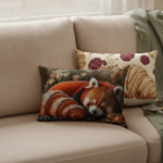 RED PANDA CROISSANT Prostokątna Poduszka Welurowa - obrazek 3
