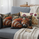 RED PANDA CROISSANT Prostokątna Poduszka Welurowa - obrazek 7