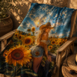 SUNFLOWER COWGIRL Ręcznik Plażowy - obrazek 3