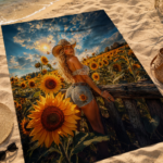 SUNFLOWER COWGIRL Ręcznik Plażowy - obrazek 6
