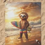 SURF SLOTH Ręcznik Plażowy - obrazek 2