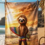 SURF SLOTH Ręcznik Plażowy - obrazek 3
