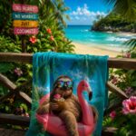 VACATION MODE Ręcznik Plażowy - obrazek 4