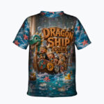 DRAGON SHIP CREW Dziecięca Koszulka Sportowa