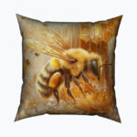 HONEY BEE PALACE Kwadratowa Poduszka Welurowa