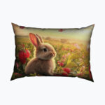 STRAWBERRY BUNNY Prostokątna Poduszka Welurowa